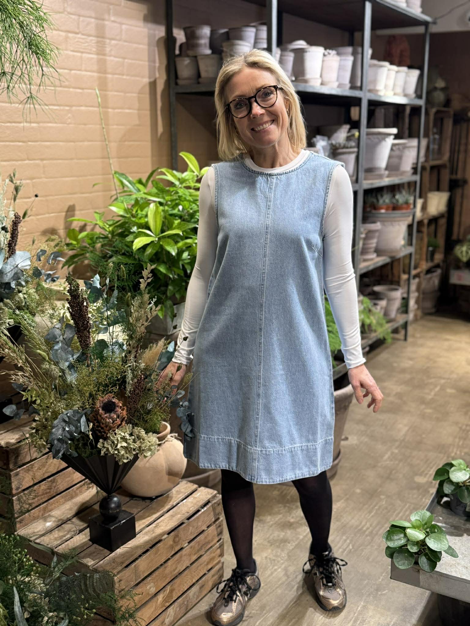 PCFLORA Short Dress - Light Blue Denim